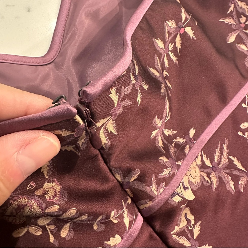 Kay Unger Womens Silk Babydoll Dress Sz 4 Pink Floral Paisley Fairy Whimsigoth - Picture 6 of 11
